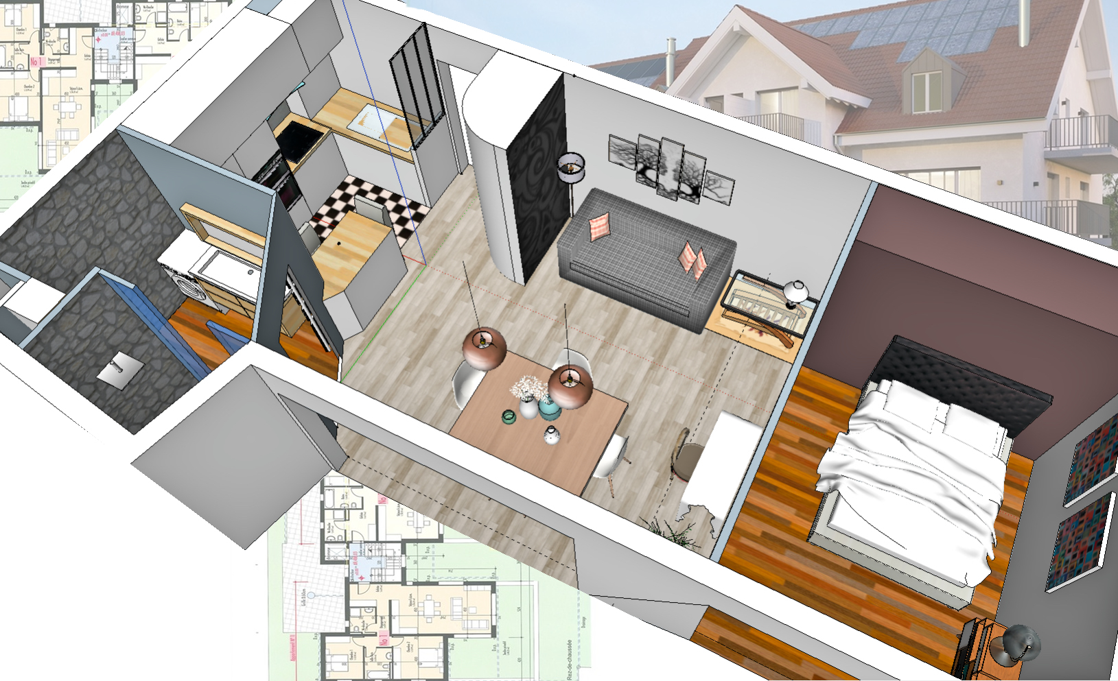 esquisses projet appartement