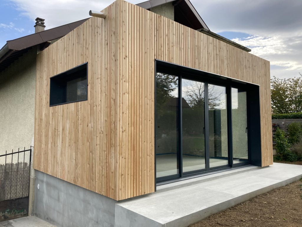 extension de maison bois et aluminium