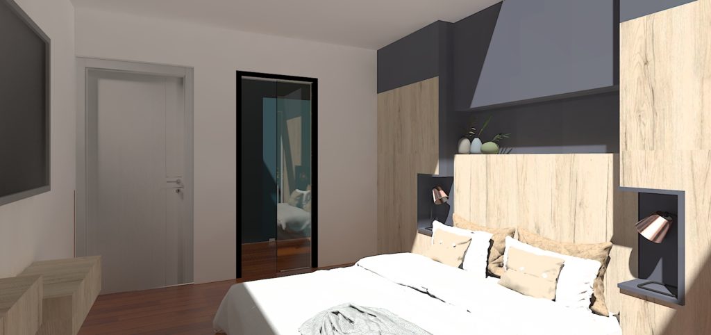 autre point de vue chambre parentale ambiance bois contemporaine