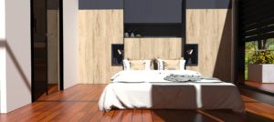 chambre parentale ambiance bois contemporaine