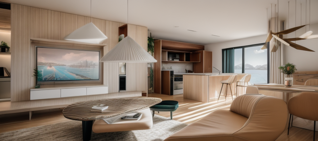 appartement contemporain vue par l'IA à Oslo